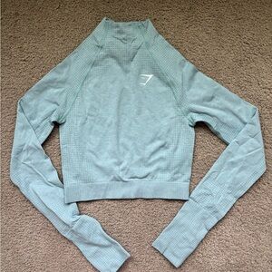 Gymshark Light Blue Long Sleeve Crop Top